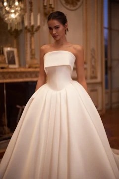 Camilla Minimalist Princess Mikado Wedding  Dress by Luce Sposa ( online only)