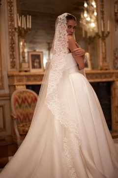 Camilla Minimalist Princess Mikado Wedding  Dress by Luce Sposa ( online only)