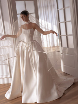 Cleo Basque Waist Mikado Ballgown Wedding Dress (online only)