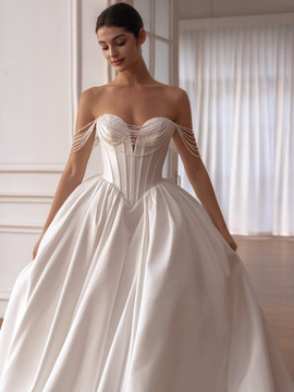 Darla Basque Waist Satin Ballgown Wedding Dress