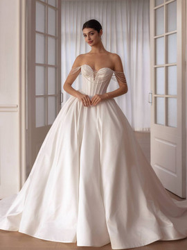 Darla Basque Waist Satin Ballgown Wedding Dress