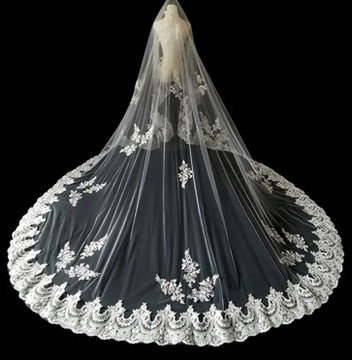Corded Lace Edge Bridal Veil 3 M , 3.5 M, 4M, 5 M 