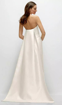 Strapless Satin Column Dress with Removeable Watteau Train - Lee · Style D876 in 39 colors