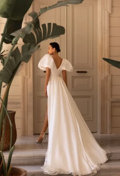 Cordialan Prada Organza Wedding Gown By Ida- Torez By Pollardi Bridal size 10