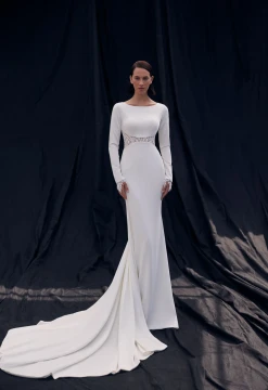 Obsidian Crepe Wedding Dress By Ida-Torez By Pollardi Bridal