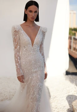 Sapphire Long Sleeves Wedding Dress By Ida-Torez By Pollardi Bridal