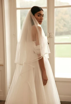 Sertiona Wedding Gown By Ida- Torez By Pollardi Bridal with Detachable Sleeves