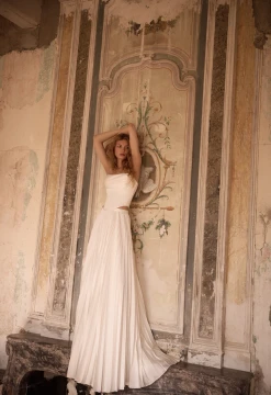Tiare Satin (corset + skirt) Wedding Gown By Daria Karlozi by Pollardi Bridal 