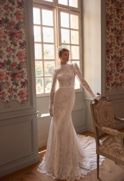 Anemona Long Sleeves Wedding Gown By Daria Karlozi by Pollardi Bridal  
