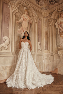 Martini A Line Sweetheart Corset Pearls,  Glitter Wedding Gown by Olya Mak