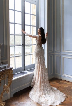 Exquisiteness Long Sleeves Wedding Gown By Pollardi Bridal