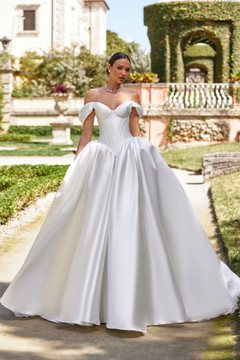 Sabina Ballgown Satin Wedding Dress by Oksana Mukha