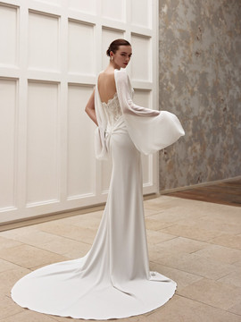 Violet Crepe Wedding Dress