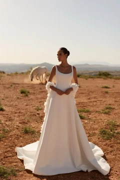 Sixta Minimalist Satin Wedding Dress by Luce Sposa