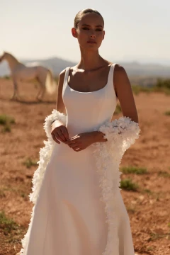 Sixta Minimalist Satin Wedding Dress by Luce Sposa