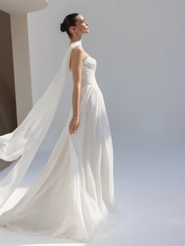Ondline Chiffon Asymmetric Wedding Gown