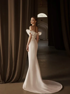 Eloise Satin  fit-and-flare Wedding Gown