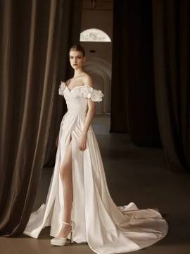 Eloise Satin  fit-and-flare Wedding Gown