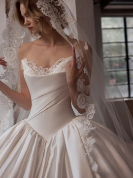 Victoria Satin Ball Gown Wedding Dress 