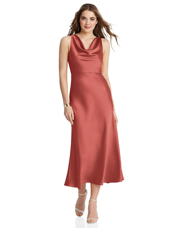 GRACIE COWL-NECK WIDE STRAP CREPE TRUMPET GOWN WITH FRONT SLIT TH114 By  Thread Bridesmaids  Buy Online Cocktail Length Bridesmaid Dresses  Australia - Fashionably Yours Bridal & Formal Sydney