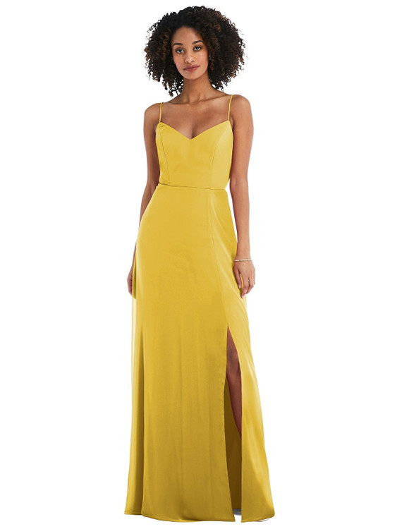 Tie-Back Cutout Maxi Dress with Front Slit by  After Six 1548 available in 64 colors