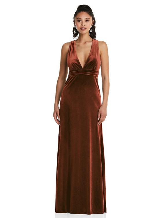 PLUNGING V-NECK CRISS CROSS STRAP BACK MAXI DRESS TH113 By Thread