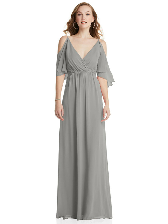 Convertible Cold-Shoulder Draped Wrap Maxi Dress After Six Style 1547 available in 64 colors