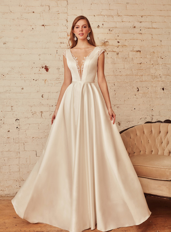 Bailey LA21229 By Calla Blanche Bridal Satin A-line Wedding Gown