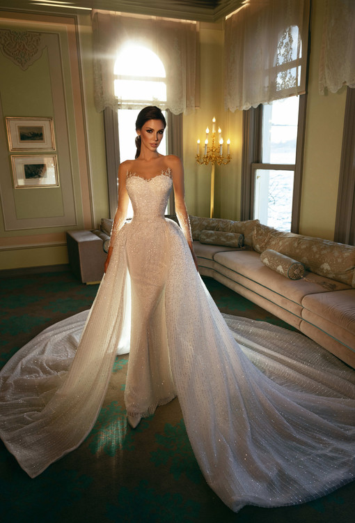 October Beaded Mermaid Wedding Dress by Dovita Bridal ( With or Without Sleeves ) 
