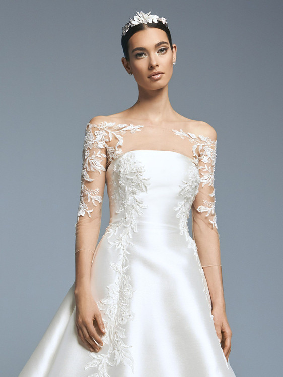 MELODIE JACKET MIKADO & TULLE & LACE & BEADING By Pronovias Bridal