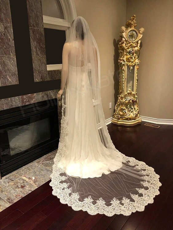 Bridal  Veil Lace Edge Ivory 3.5 M