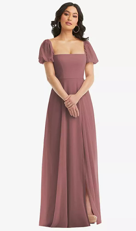 Dessy Group Draped Chiffon Grecian Column Gown with Convertible Straps -  3109 Bridesmaid Dress