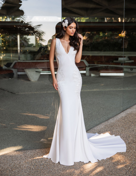 Kelly Crepe Mermaid Wedding Gown by Pronovias