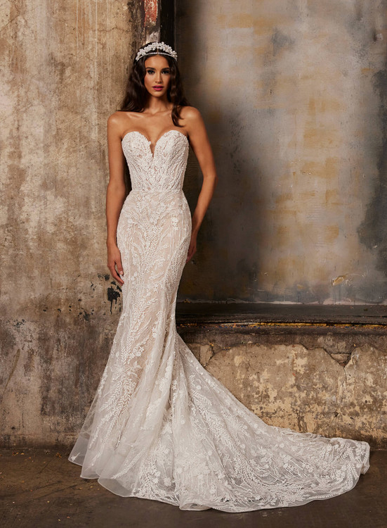 Abigail Lace Mermaid Wedding Gown by Calla Blanche Bridal