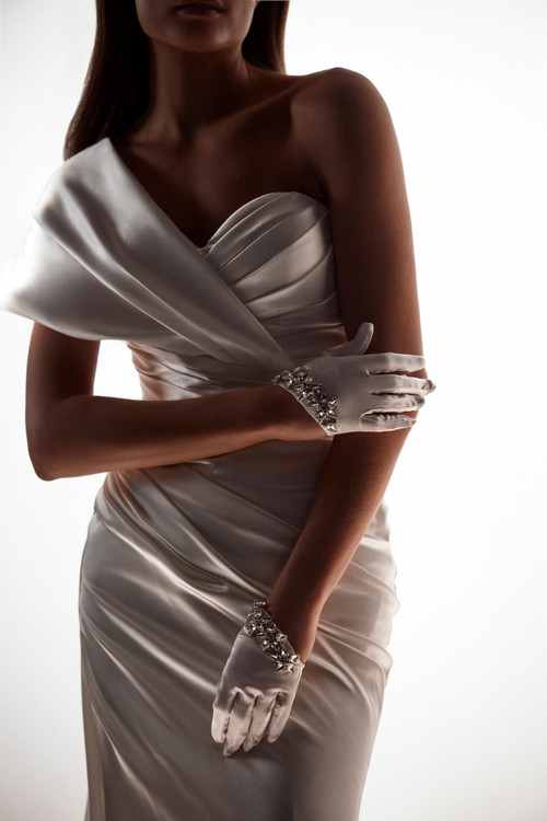 Jewell Wedding Dress by Luce Sposa with optional gloves