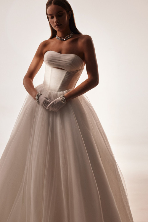 Sunny Wedding Dress by Luce Sposa with optional gloves or Sleeves