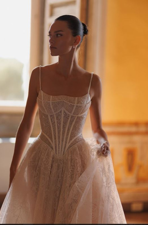 Hunter Basque Waist Wedding Dress by Wona Concept