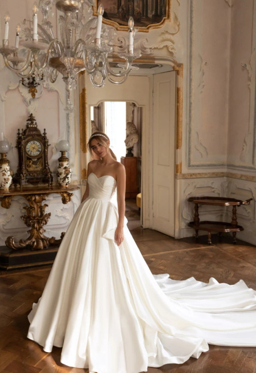 DIGNITY A-Line Mikado Wedding Gown by Pollardi Bridal