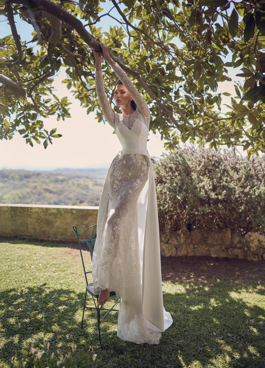 Graal Lace Dress with Overskirt & Corset Wedding Dress by Wona Concept