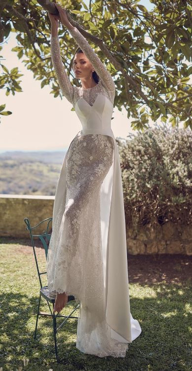 Graal Lace Dress with Overskirt & Corset Wedding Dress by Wona Concept