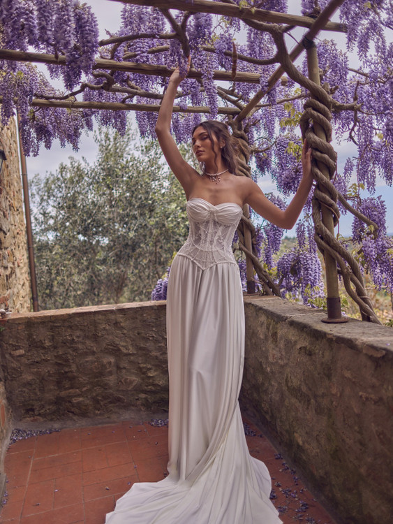Erato A-lne Silk with Corset Wedding Dress by Wona Concept
