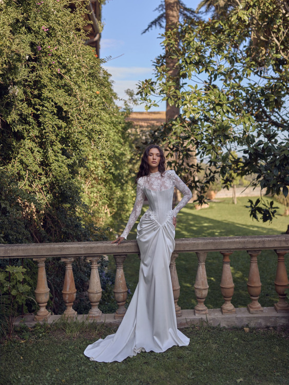 Crocus Lace & Satin Wedding Dress by Wona Concept