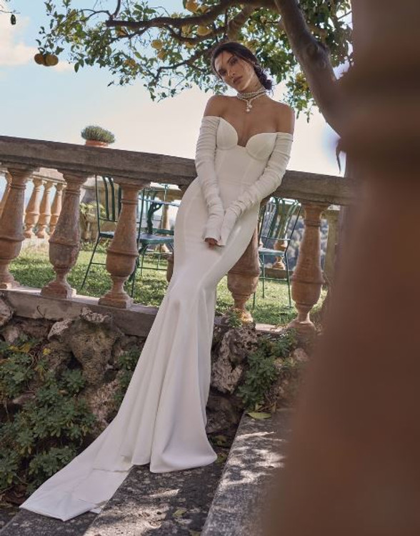 Arcadia Off Shoulder Wedding Dress with optional Cape by Wona Concept - Dress only 