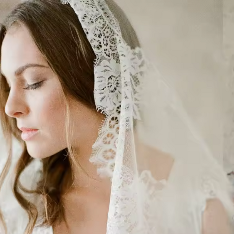 Vintage Eyelet Lace Edge Cathedral Veil ( available in 1M, 2M, 3M, 3.5M , 4M , 5M