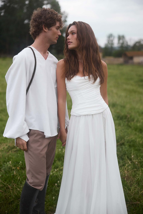 Isabella Silk Chiffon Wedding Dress by Anne-Mariee