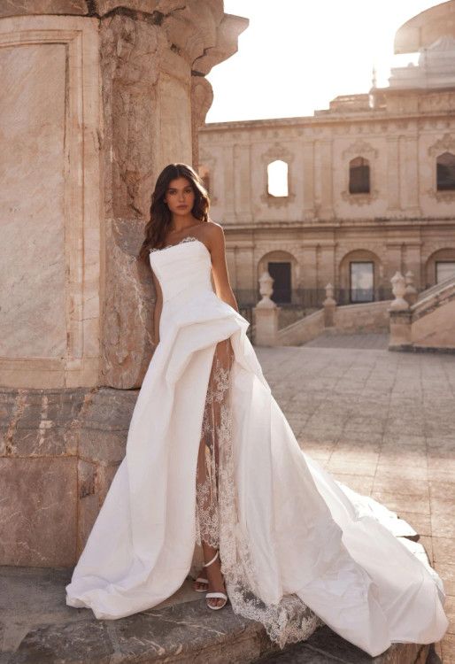 Calistea Wedding Dress By Ida- Torez By Pollardi Bridal (with lace skirt)