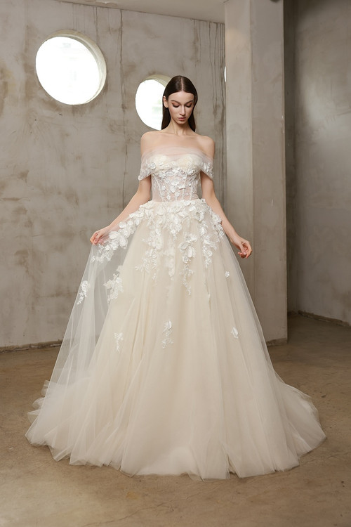 Vivian Lace & Tulle A-Line Wedding Dress