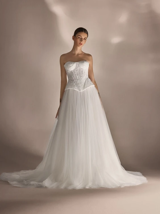 Fleur Basque Waisted 2 pcs Wedding Dress