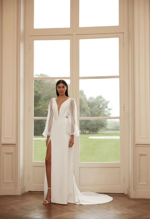 Vernessa Crepe Wedding Gown By Ida- Torez By Pollardi Bridal