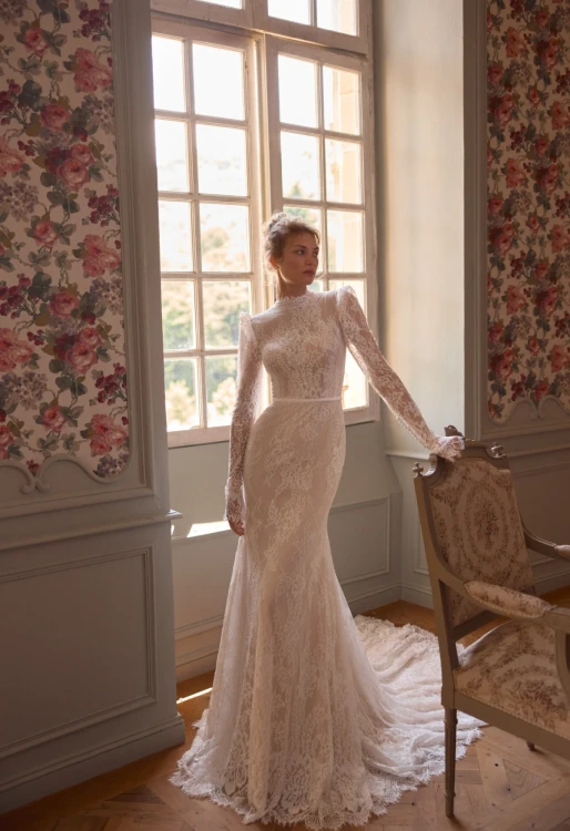 Anemona Long Sleeves Wedding Gown By Daria Karlozi by Pollardi Bridal  